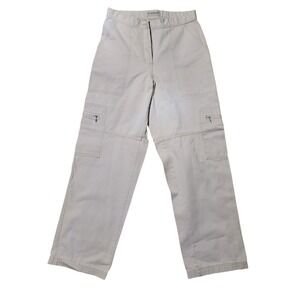 New York & Company NY Khakis Utility Pocket Cotton White Wide Leg Sz 8 Y2K 29x30
